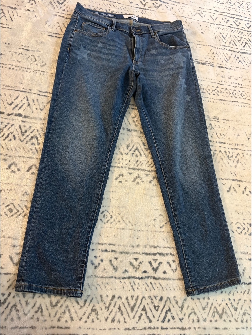 Sonoma Girlfriend Fit Jeans with Star Print - Size 8